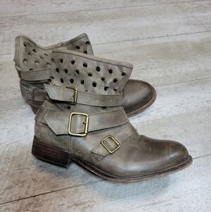 Hinge Nordstrom Leather Laser Cut Ankle Boots